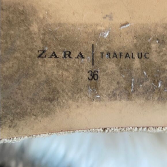 Zara Trafaluc Woven White Ankle Tie Espadrille Sz6 - Picture 5 of 6